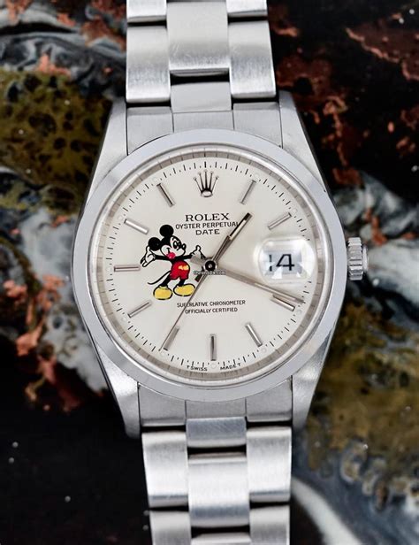 rolex oyster perpetual date mickey mouse